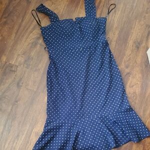 Chic Navy Polka Dot Mini Dress